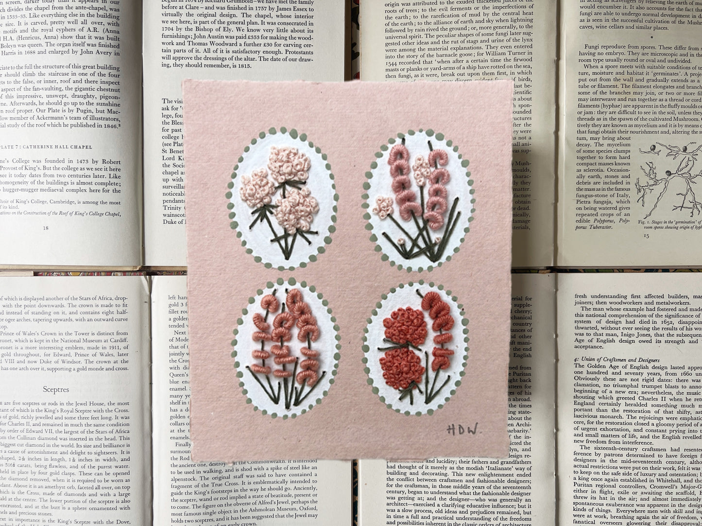012 Floral Embroideries on Handmade paper