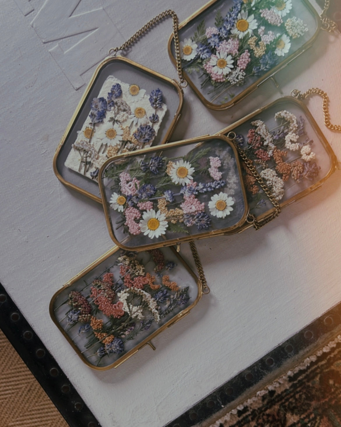 007 The Glass Garden - pressed flower and embroidery on silk
