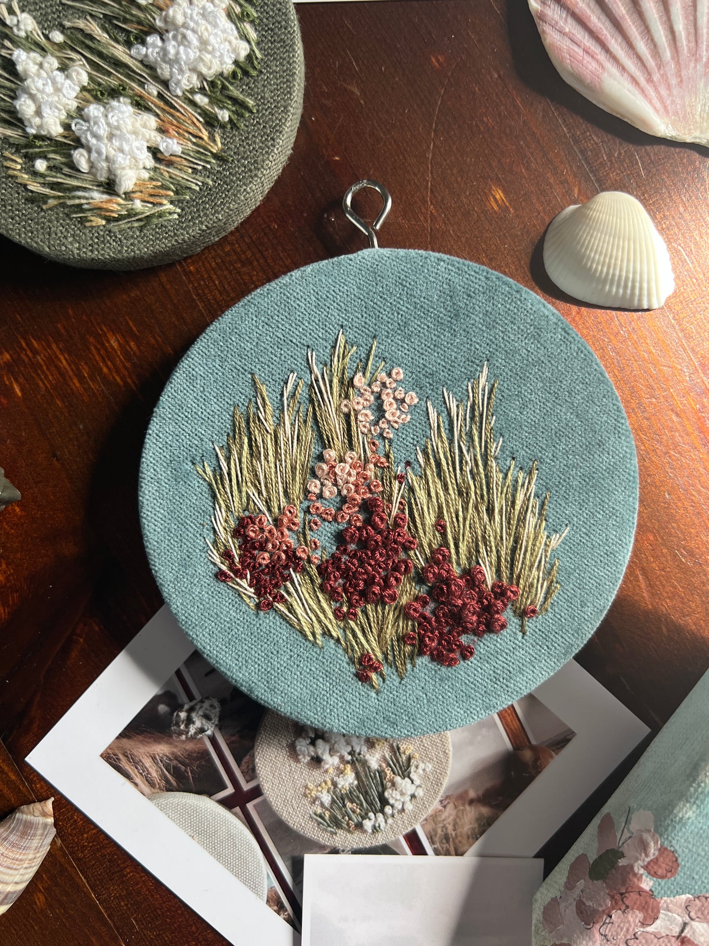 California Coastline - Embroidery on Velvet I