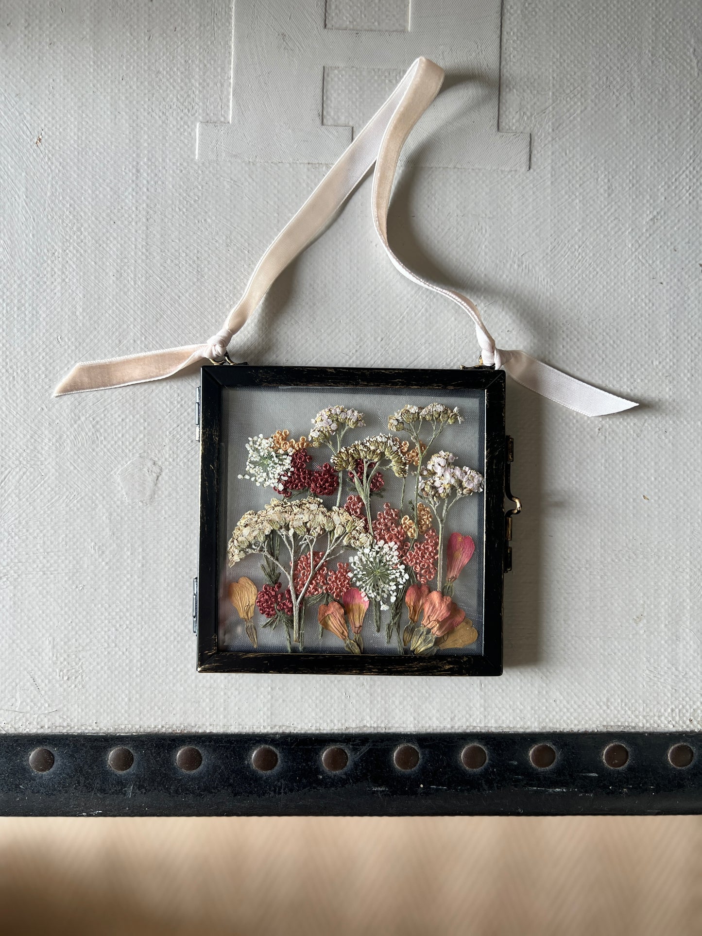 020 The Glass Garden - pressed flower and embroidery on silk