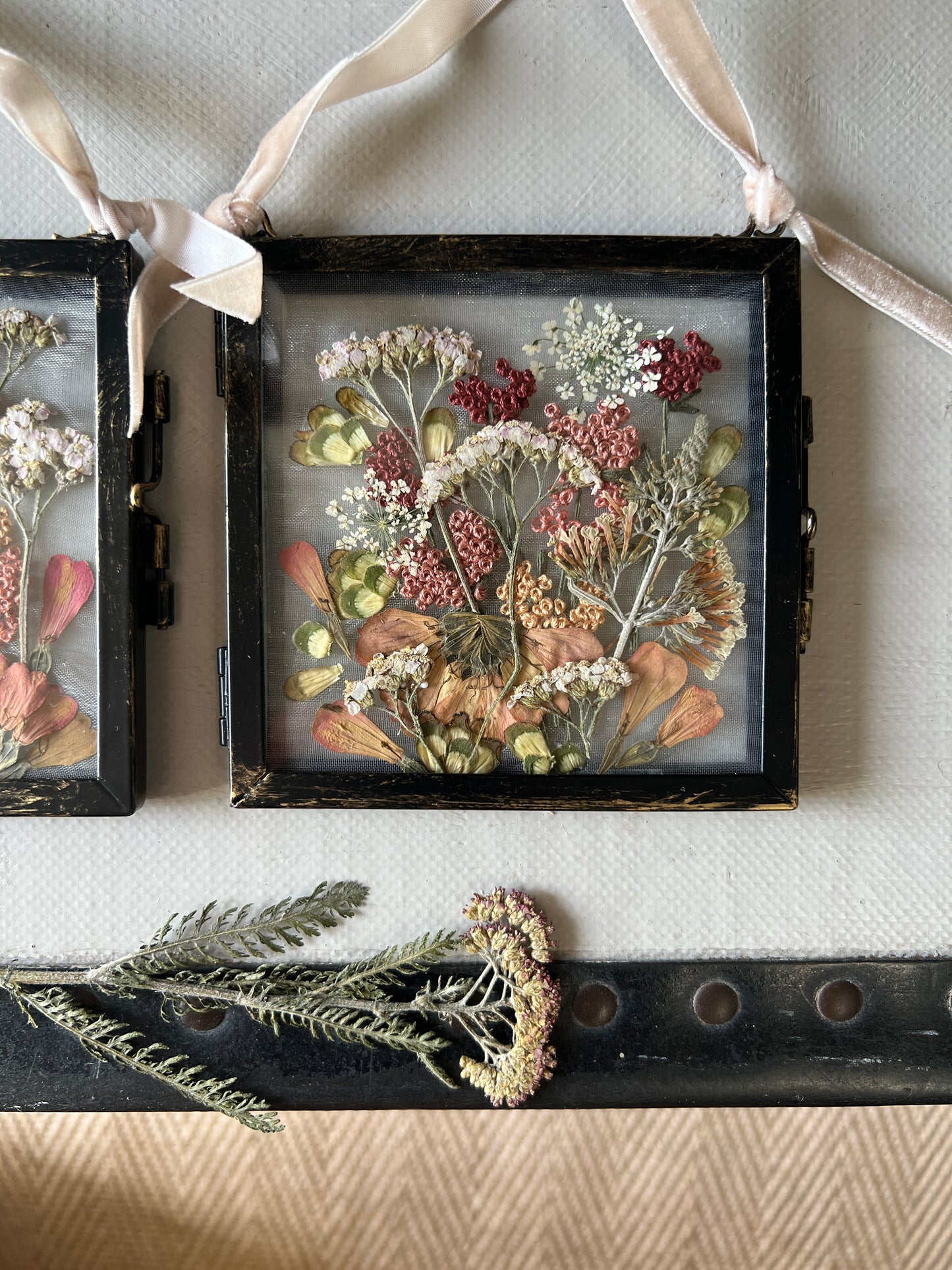 013 The Glass Garden - pressed flower and embroidery on silk