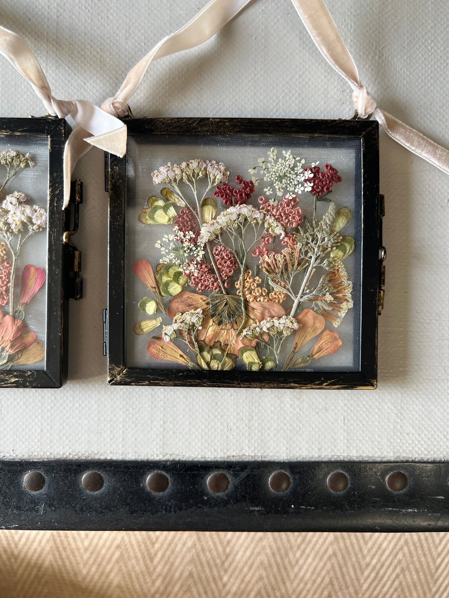 013 The Glass Garden - pressed flower and embroidery on silk