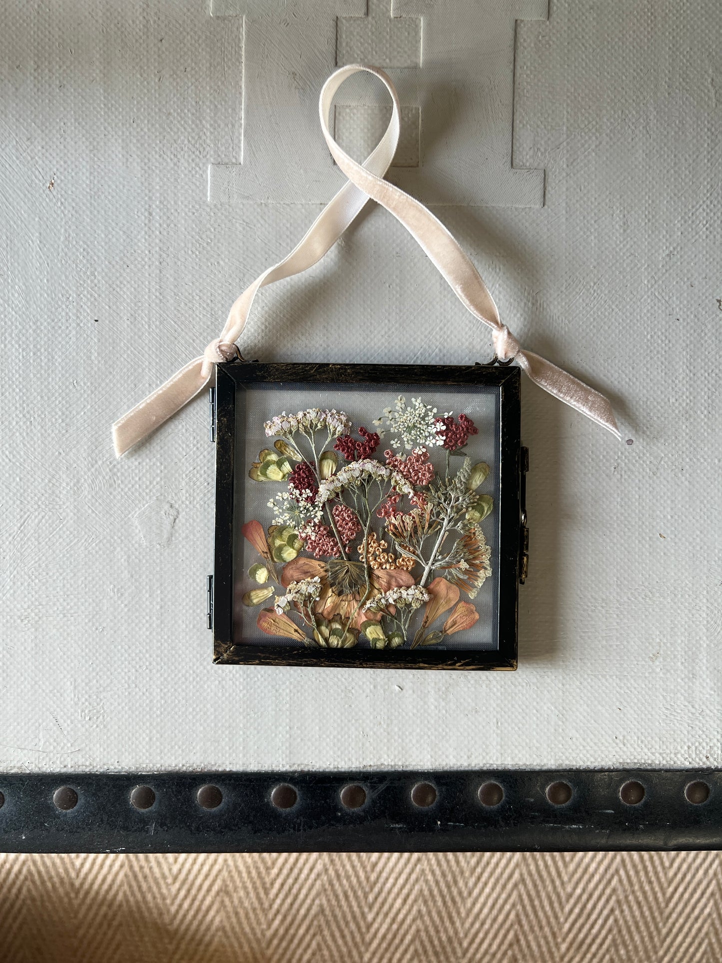 013 The Glass Garden - pressed flower and embroidery on silk