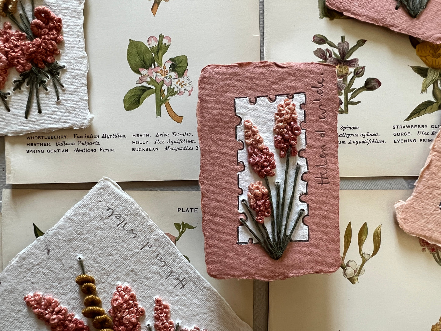 021 - Embroidered wild flowers on Handmade Paper