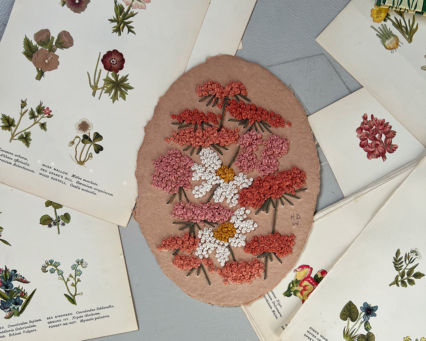 013 - Floral Embroidery on Handmade paper