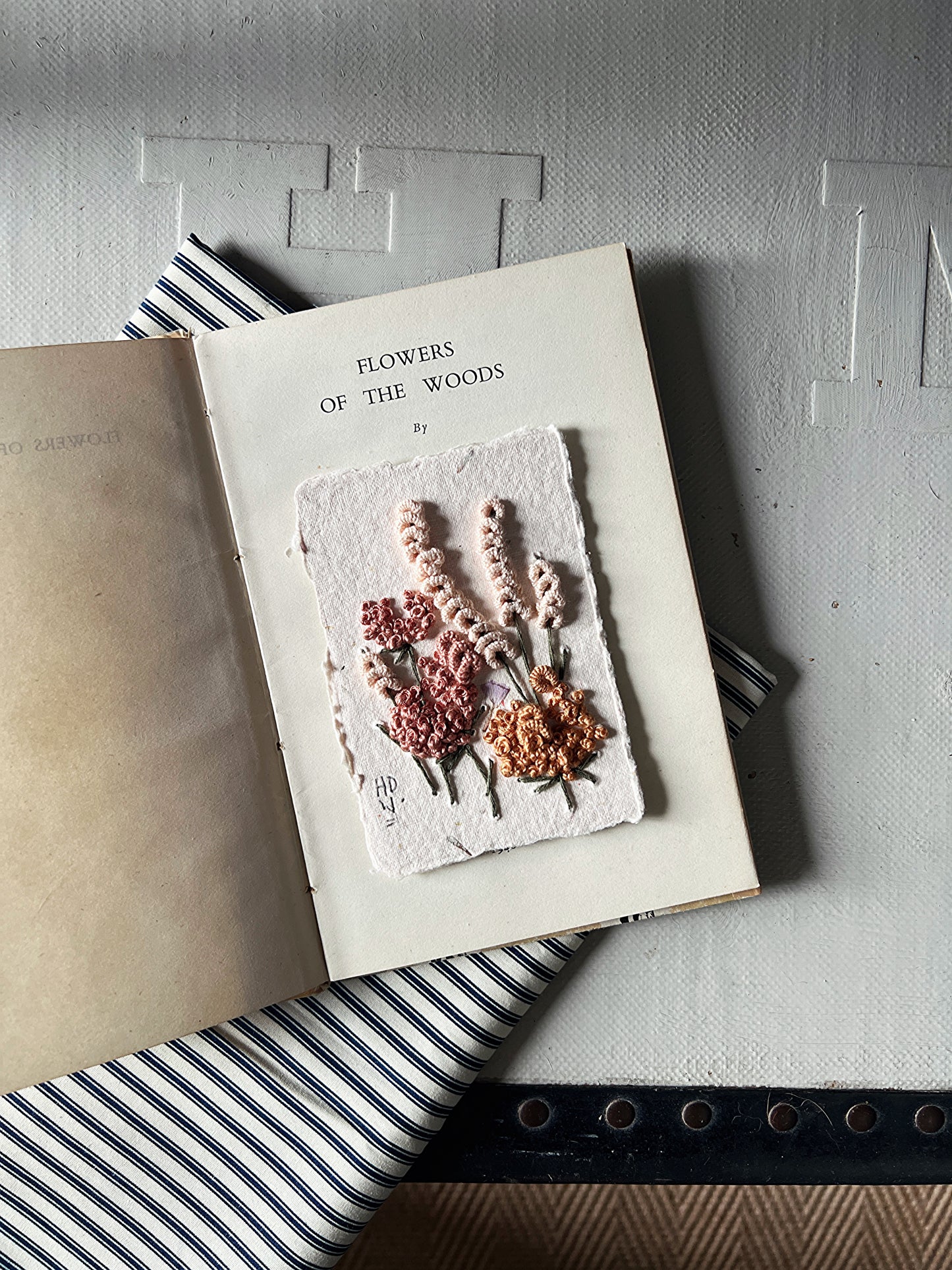 014- Embroidered wild flowers on Handmade Paper