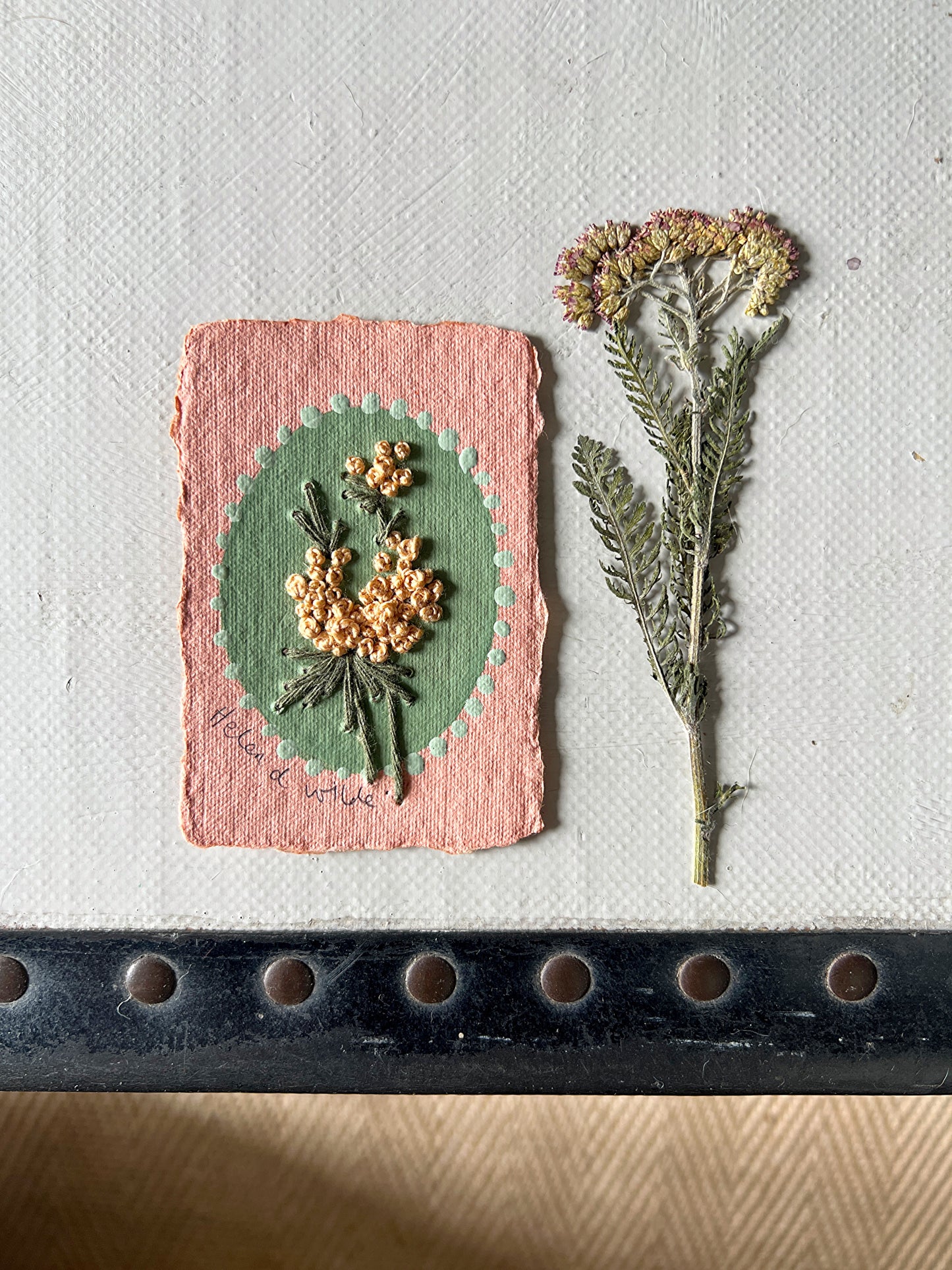 021 - Embroidered wild flowers on Handmade Paper