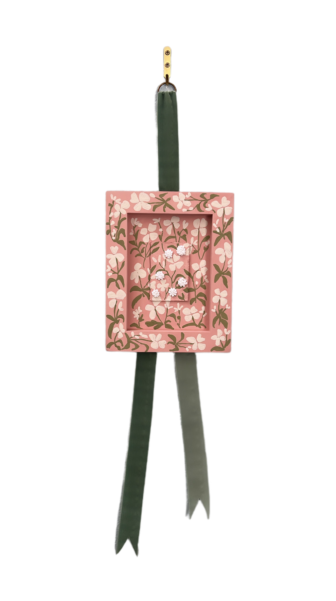 002 - Wildflower embroidered painting with Velvet hanger I