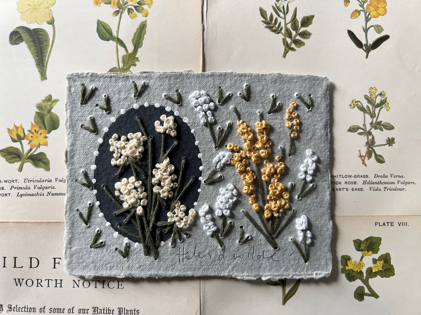 021 - The Meadow, Embroidery on Handmade Paper