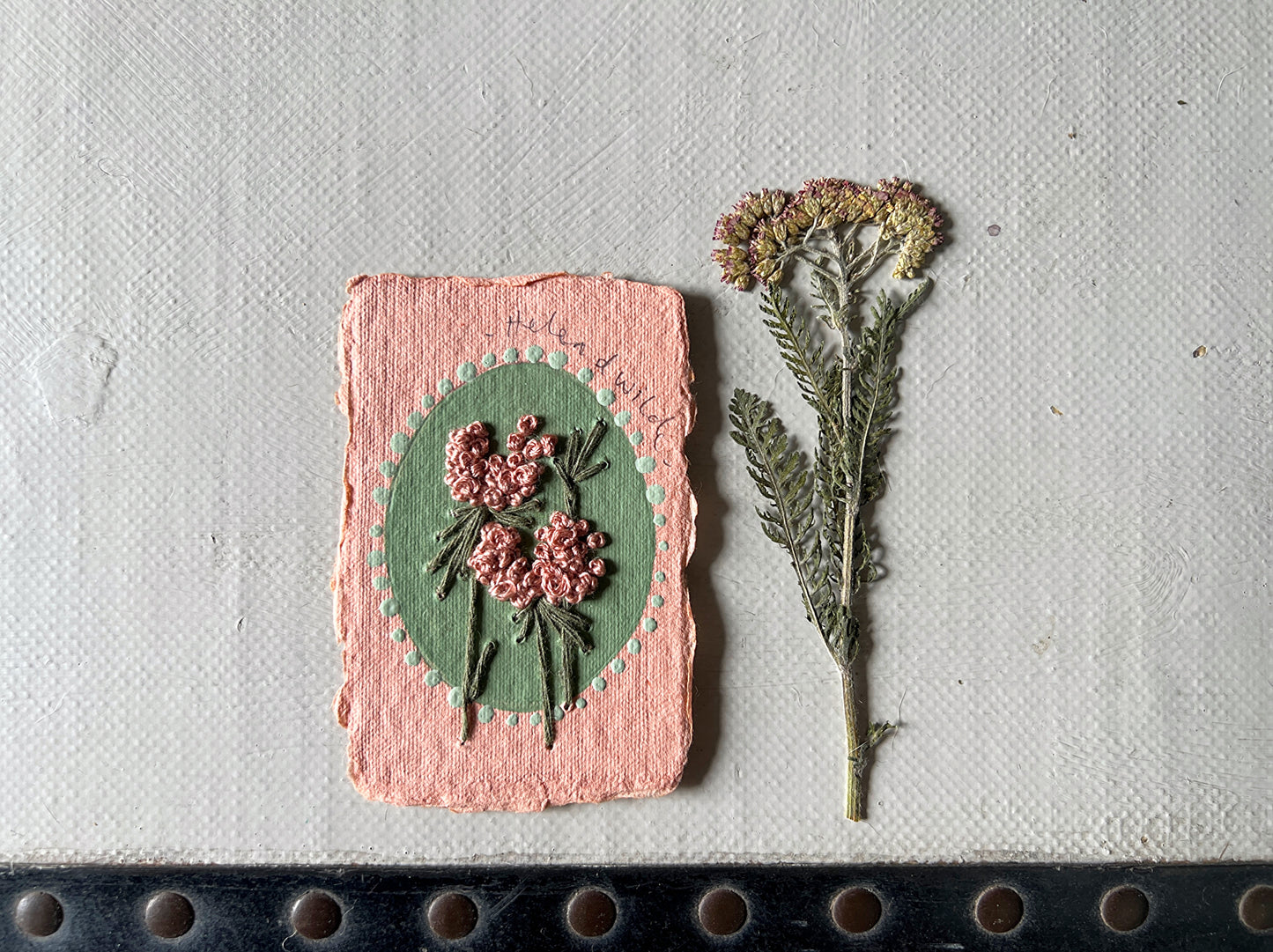 022 - Embroidered wild flowers on Handmade Paper