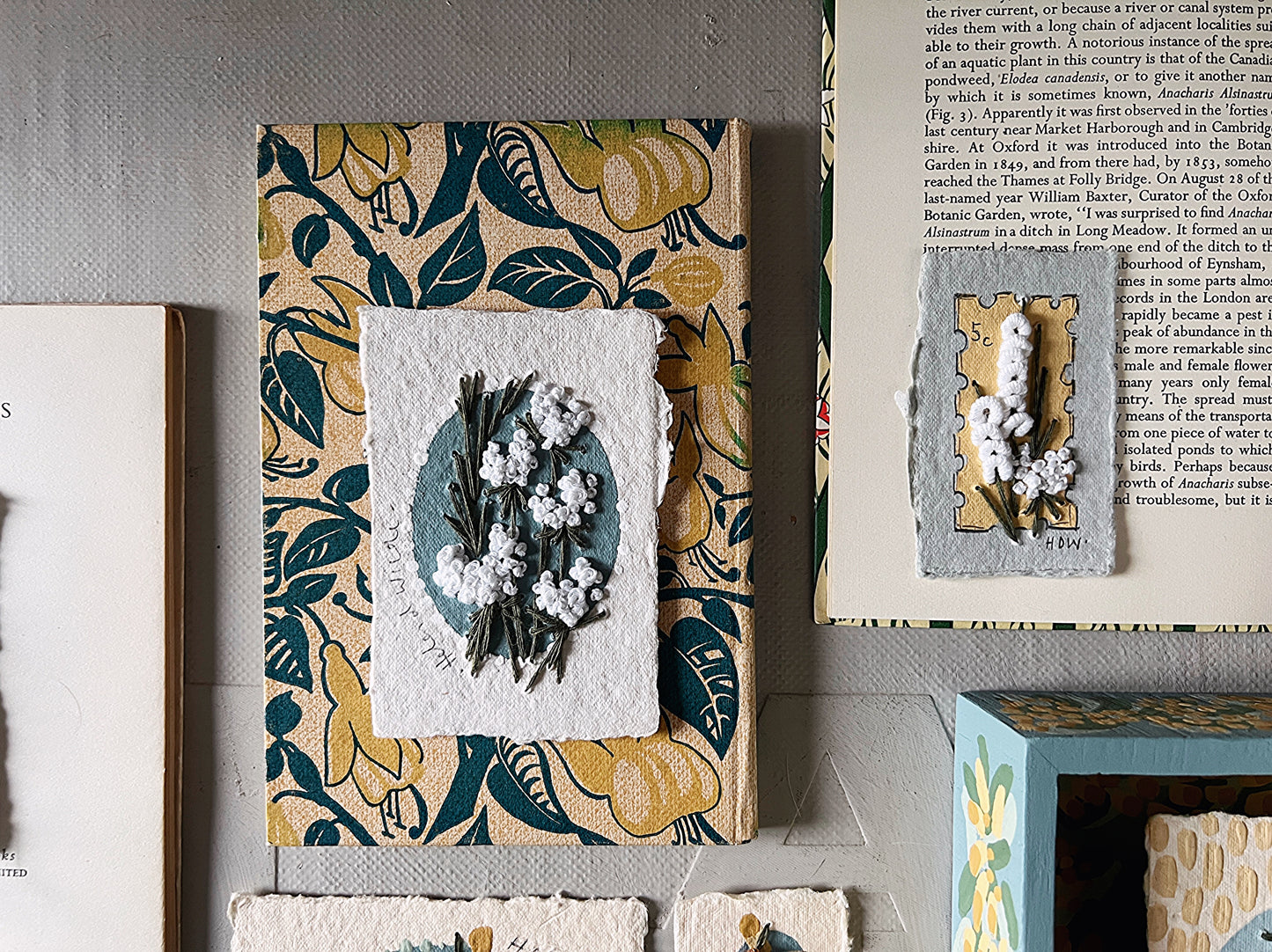 008 - Embroidered wild flowers on Handmade Paper