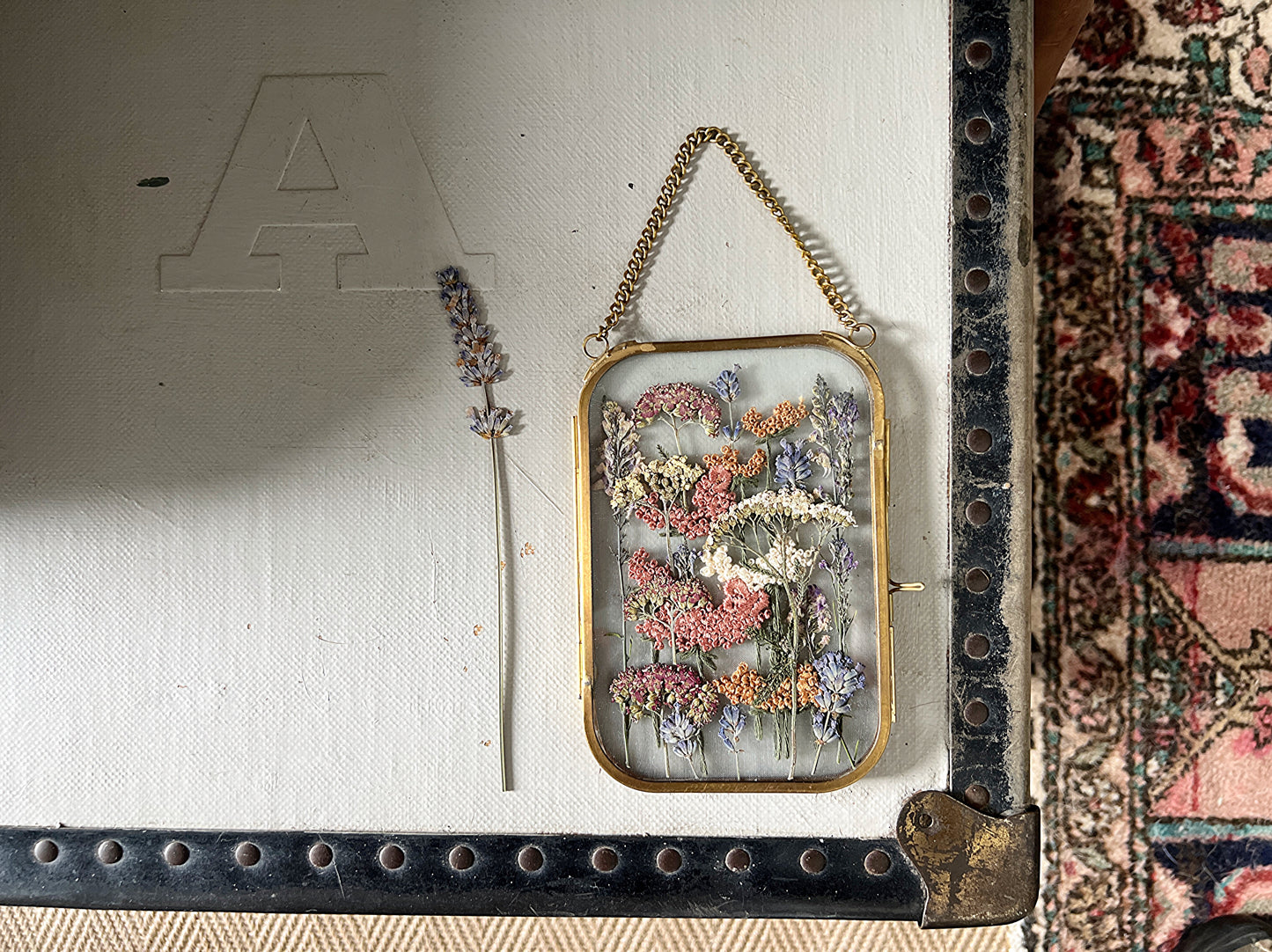 024 The Glass Garden - pressed flower and embroidery on silk