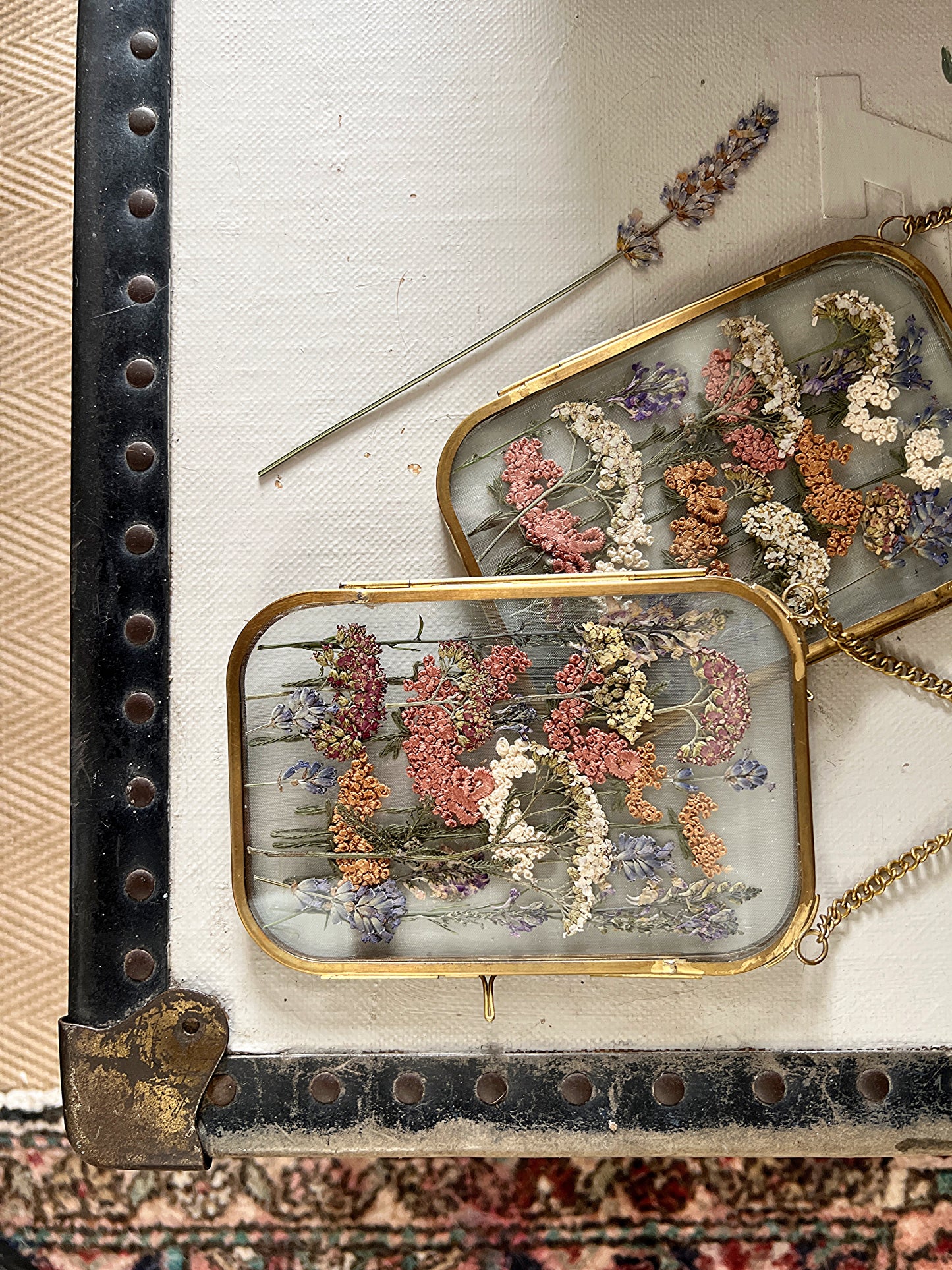 024 The Glass Garden - pressed flower and embroidery on silk