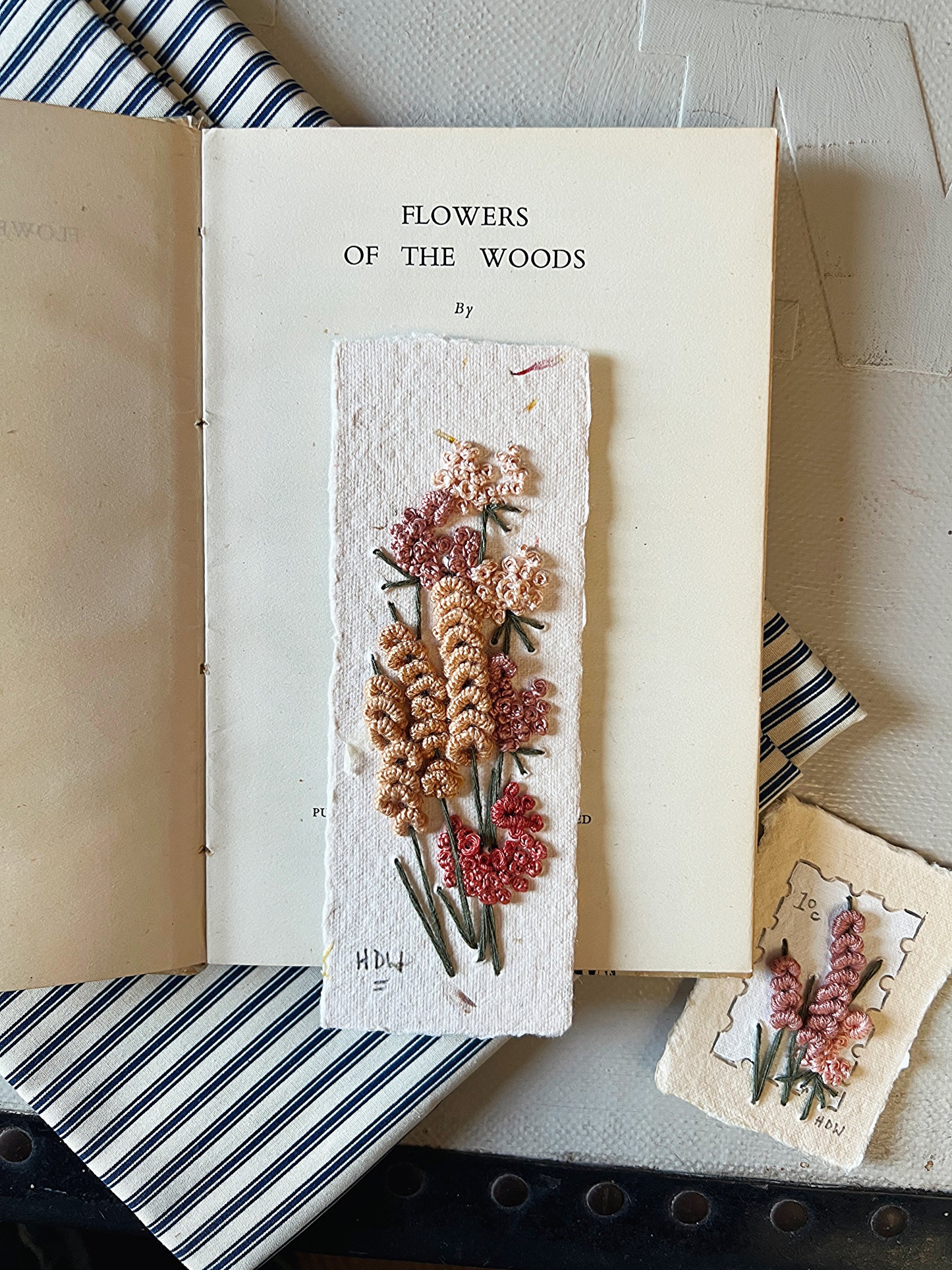 014 - Embroidered wild flowers on Handmade Paper