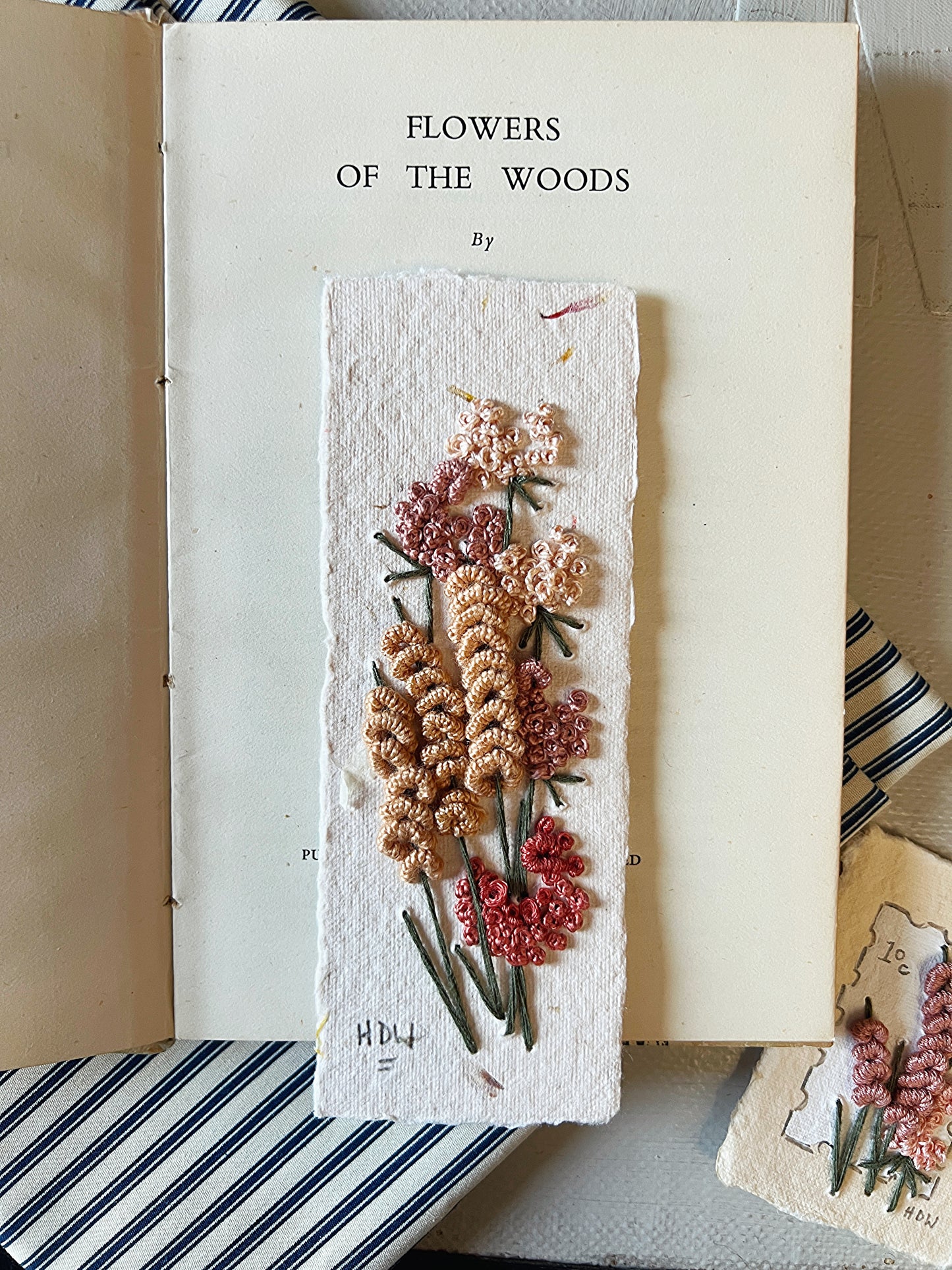 014 - Embroidered wild flowers on Handmade Paper
