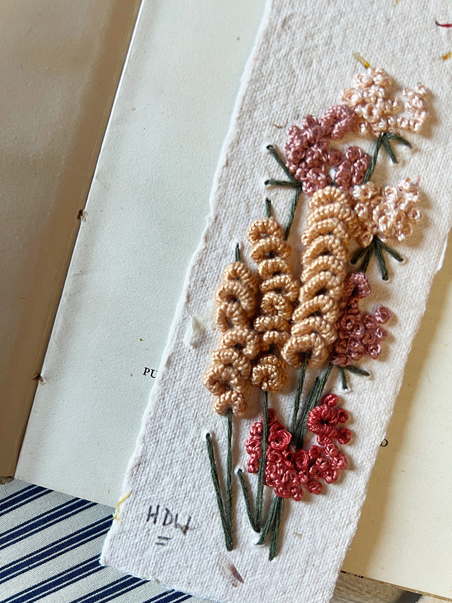 014 - Embroidered wild flowers on Handmade Paper