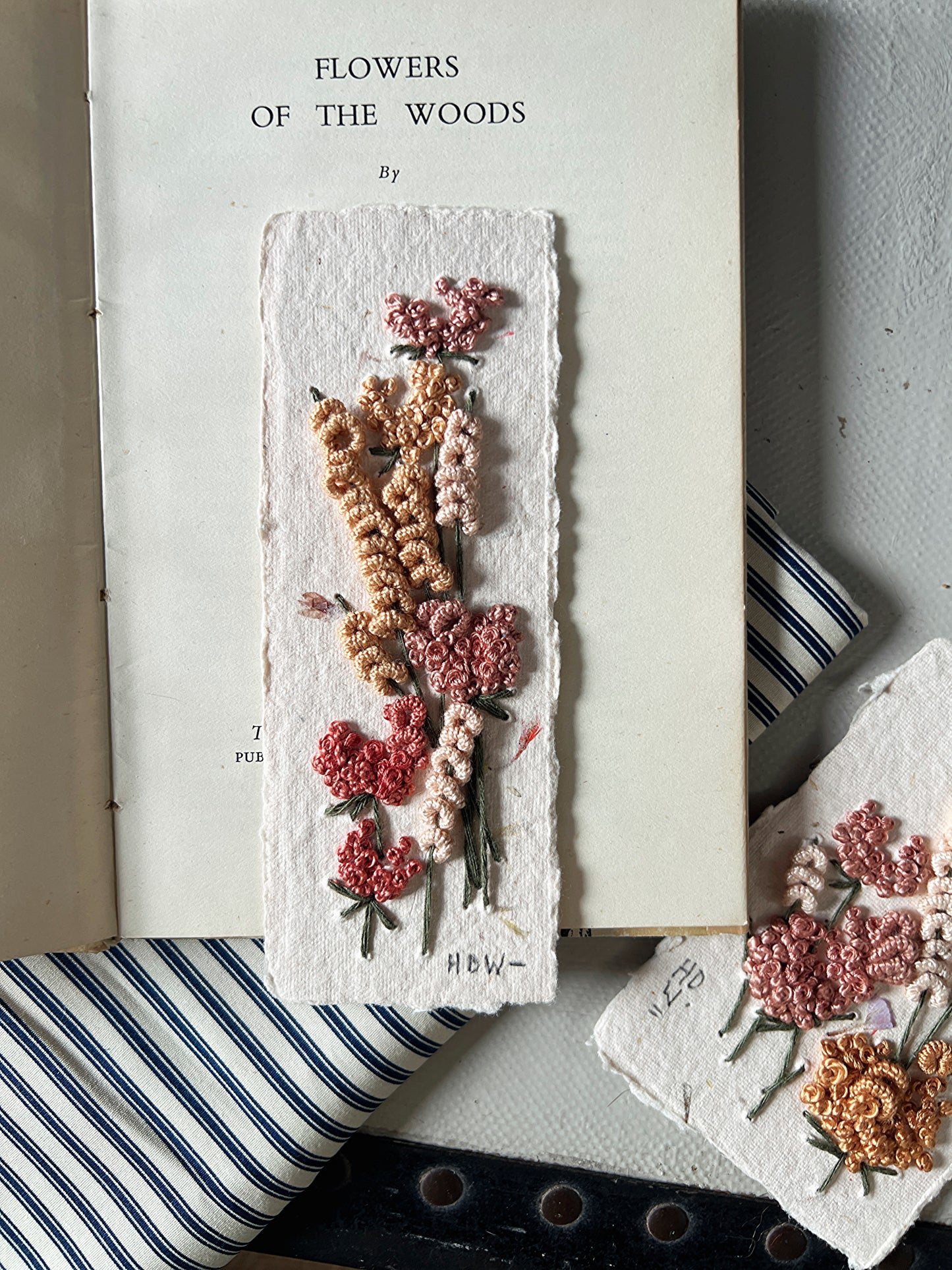 015 - Embroidered wild flowers on Handmade Paper