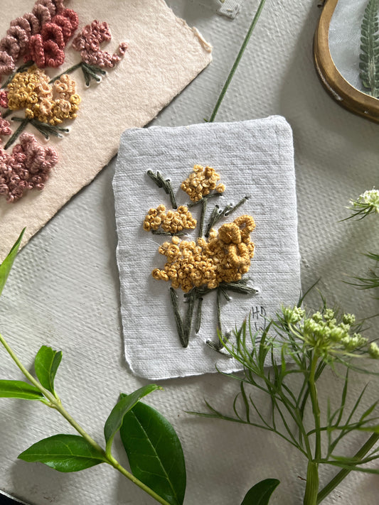 005 - Embroidered wild flowers on Handmade Paper