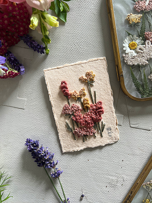 016 - Embroidered wild flowers on Handmade Paper