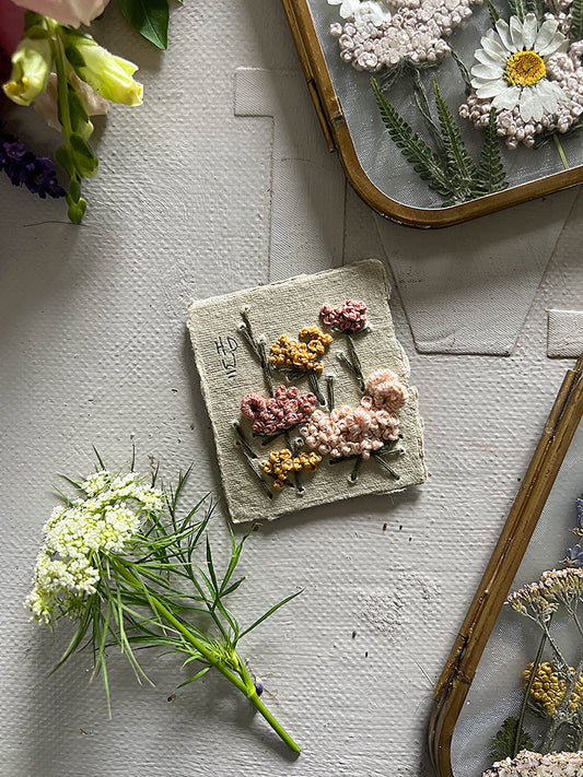 016 - Embroidered wild flowers on Handmade Paper