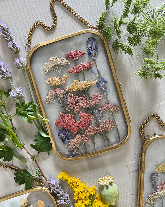 015 The Glass Garden - pressed flower and embroidery on silk.
