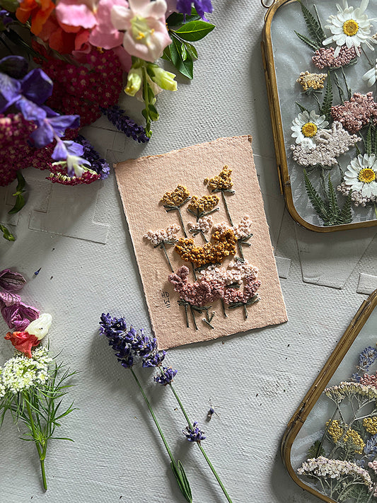 019 - Embroidered wild flowers on Handmade Paper