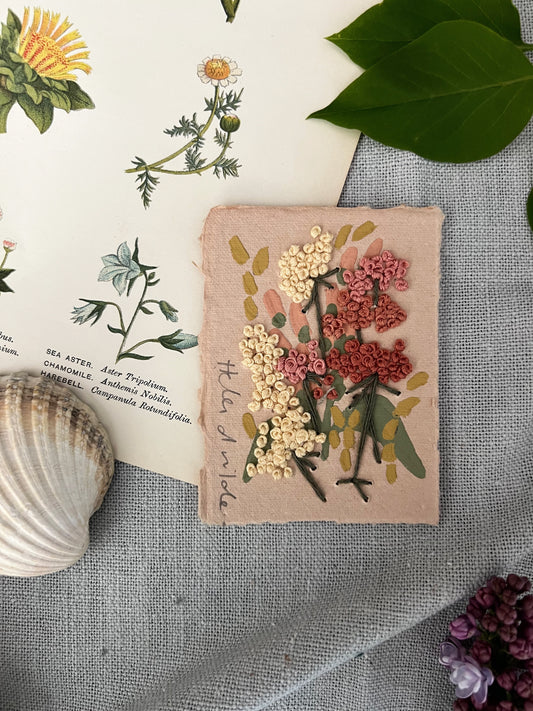 024 - Embroidered wild flowers on Handmade Paper