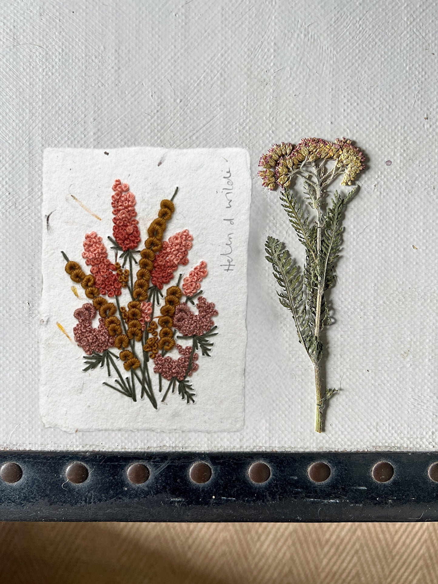 005 - Embroidered wild flowers on Handmade Paper