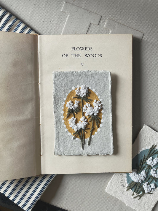 004 - RESERVED  - EMILY - Embroidered wild flowers on Handmade Paper