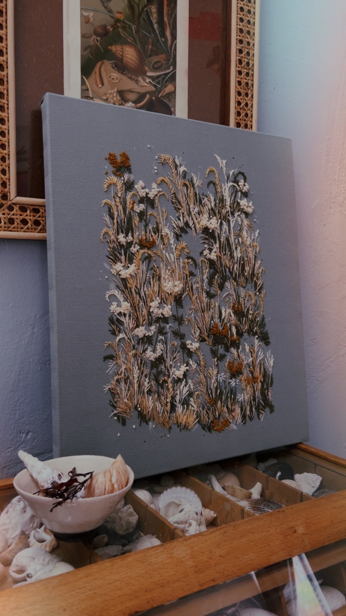 000 Embroidery on Linen. - The Summer Garden I