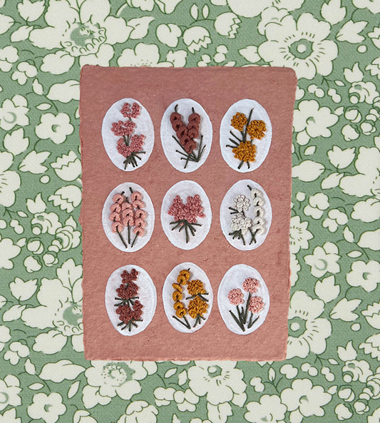 012 Floral Embroideries on Handmade paper