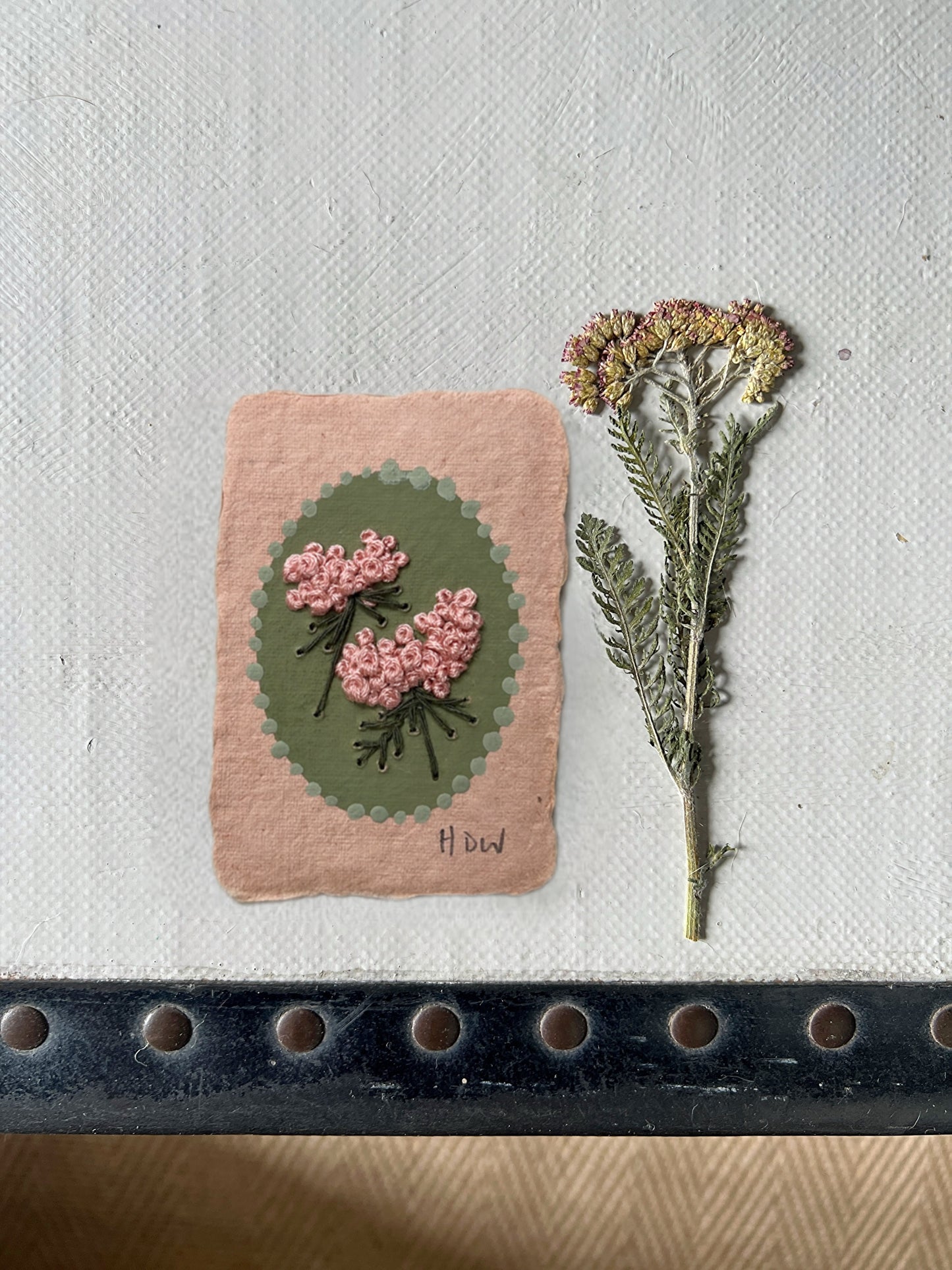 003 - Embroidered wild flowers on Handmade Paper