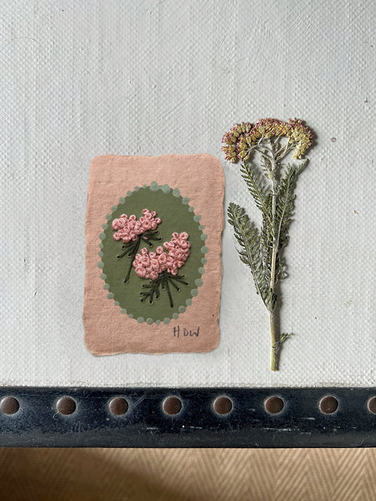 003 - Embroidered wild flowers on Handmade Paper