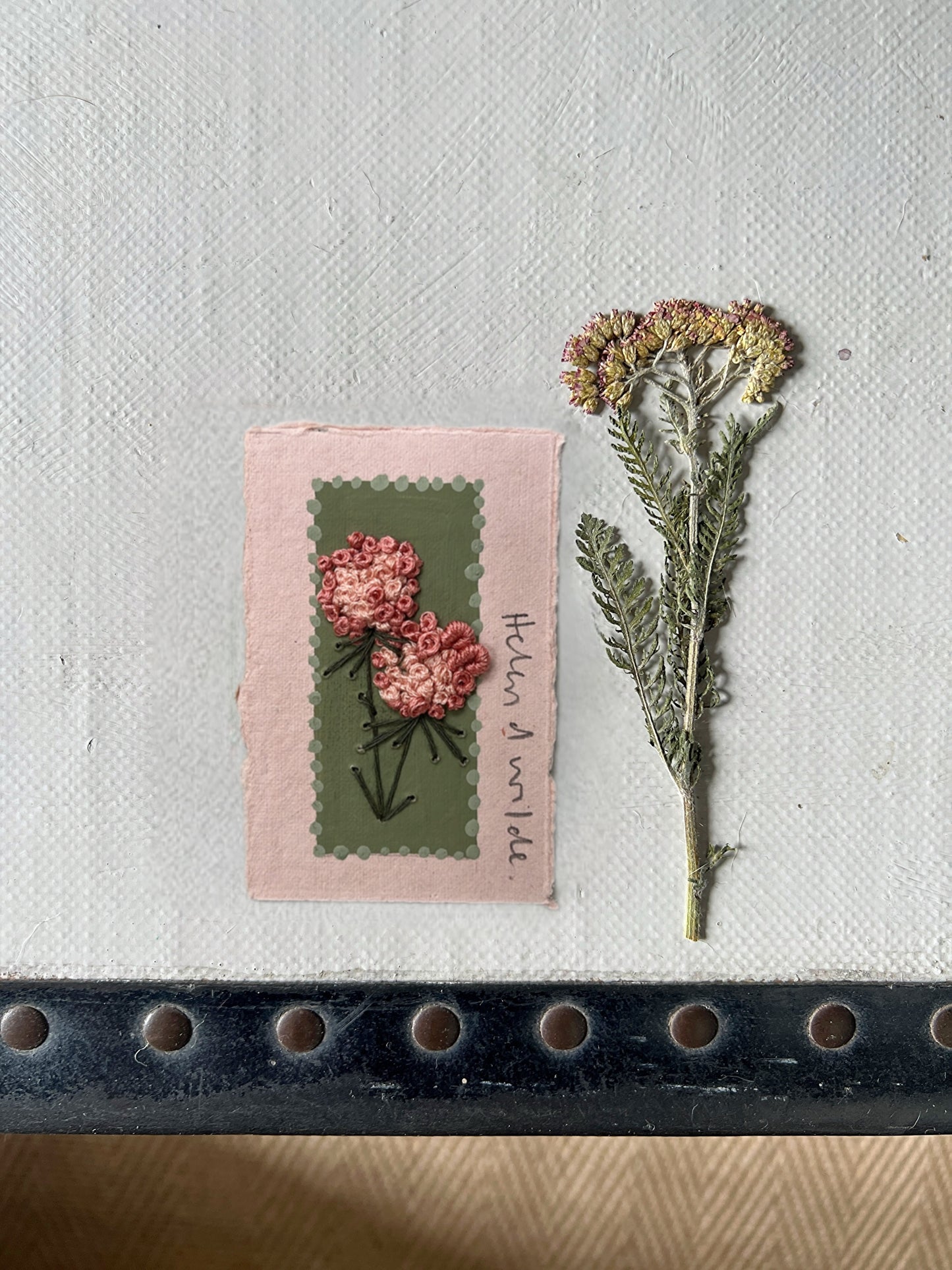 011 - Embroidered wild flowers on Handmade Paper
