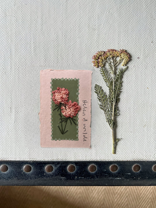 011 - Embroidered wild flowers on Handmade Paper