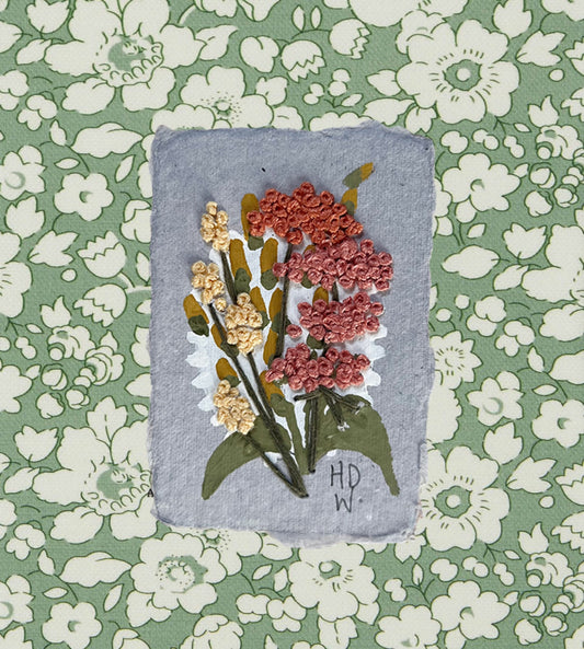 015 - Embroidered wild flowers on Handmade Paper