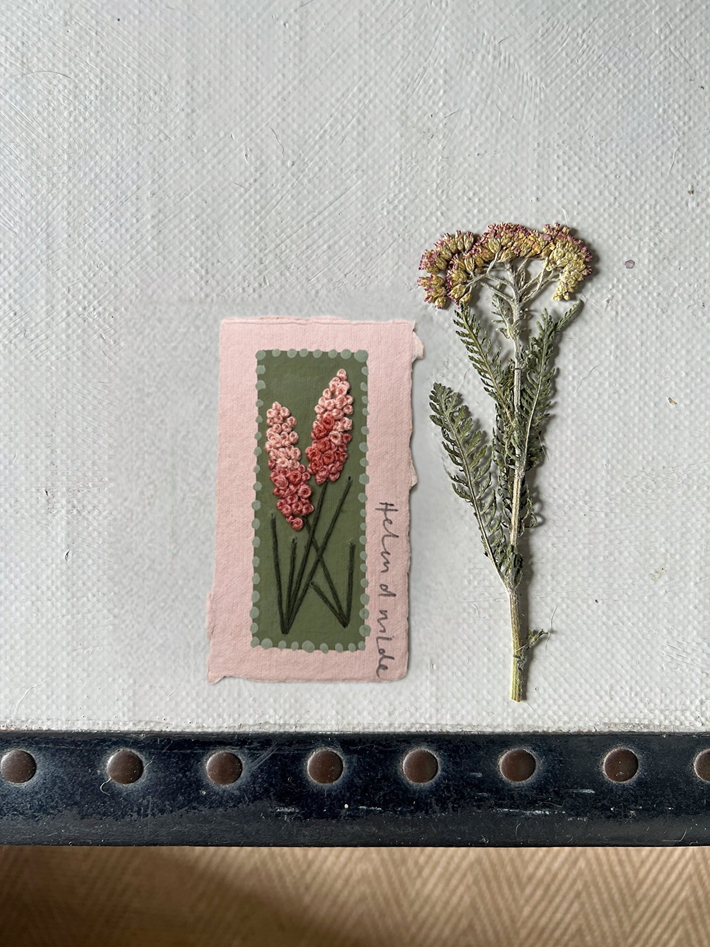 011 - Embroidered wild flowers on Handmade Paper