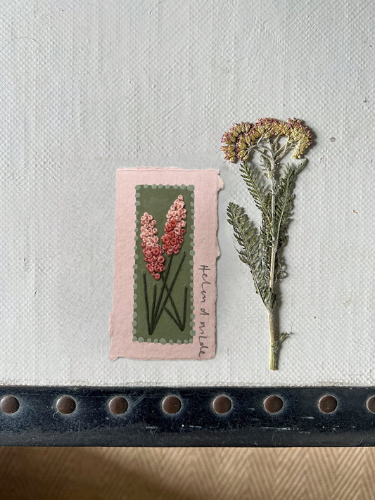 011 - Embroidered wild flowers on Handmade Paper