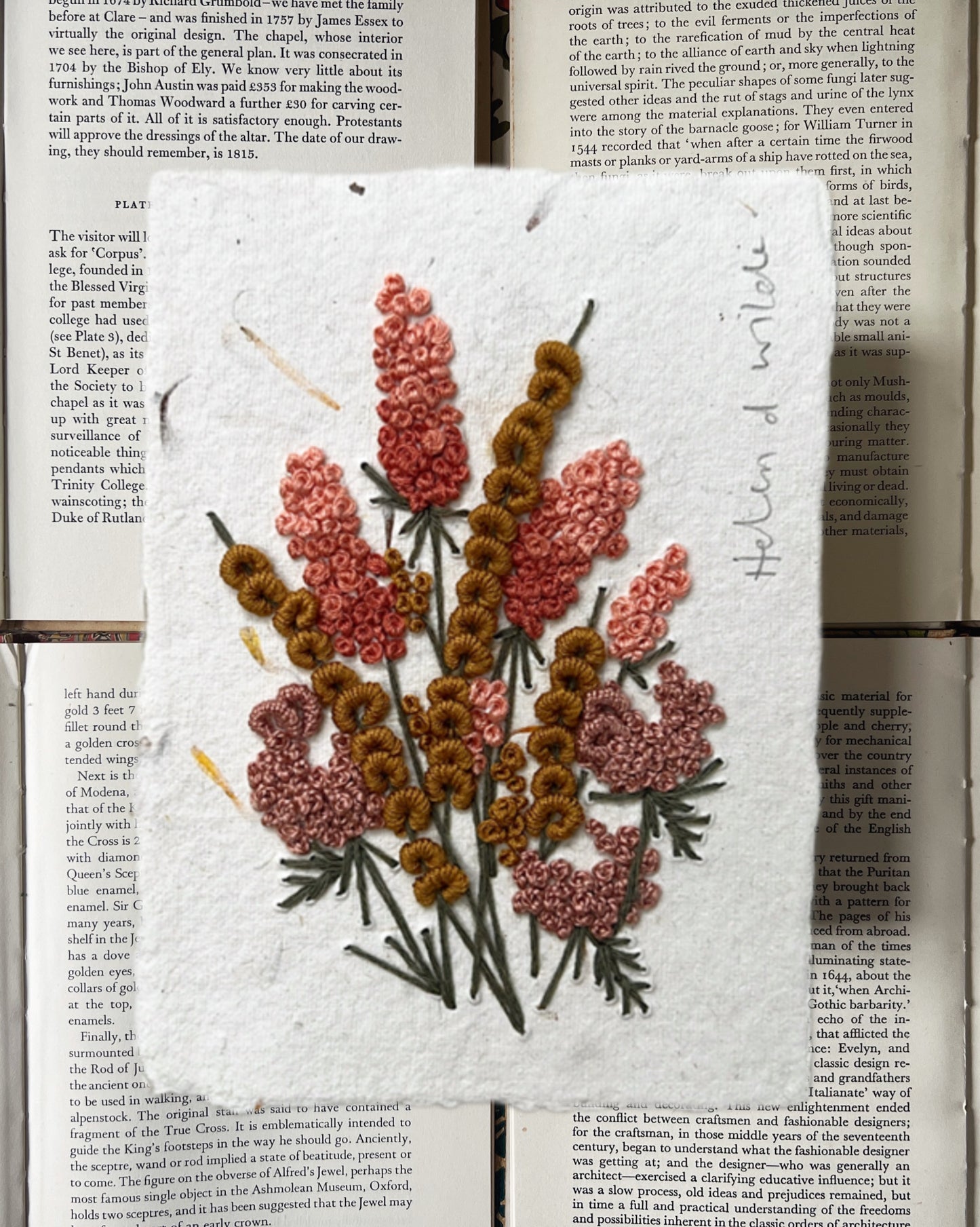 005 - Embroidered wild flowers on Handmade Paper
