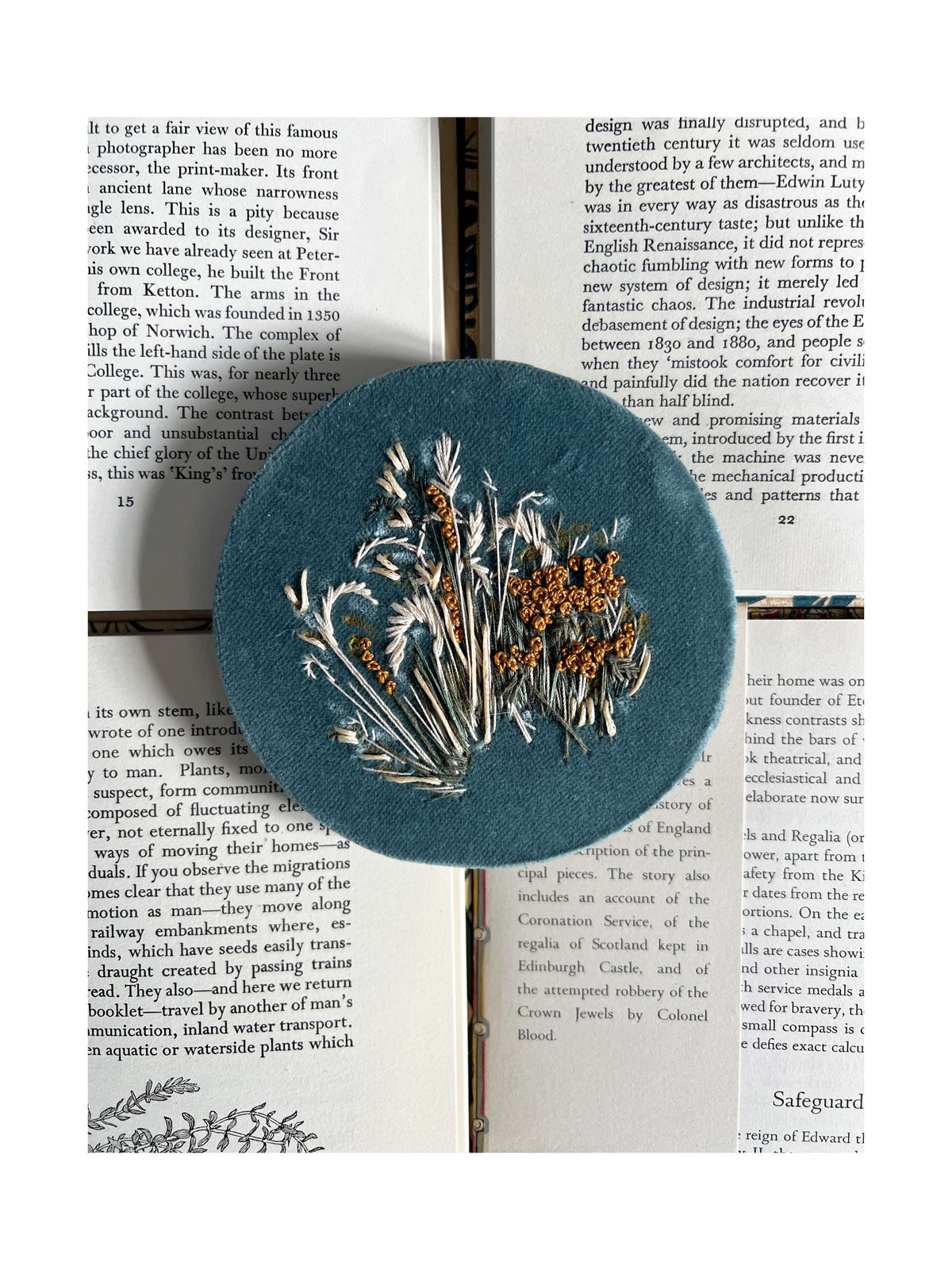 001 Embroidery on Velvet - Summer Garden I