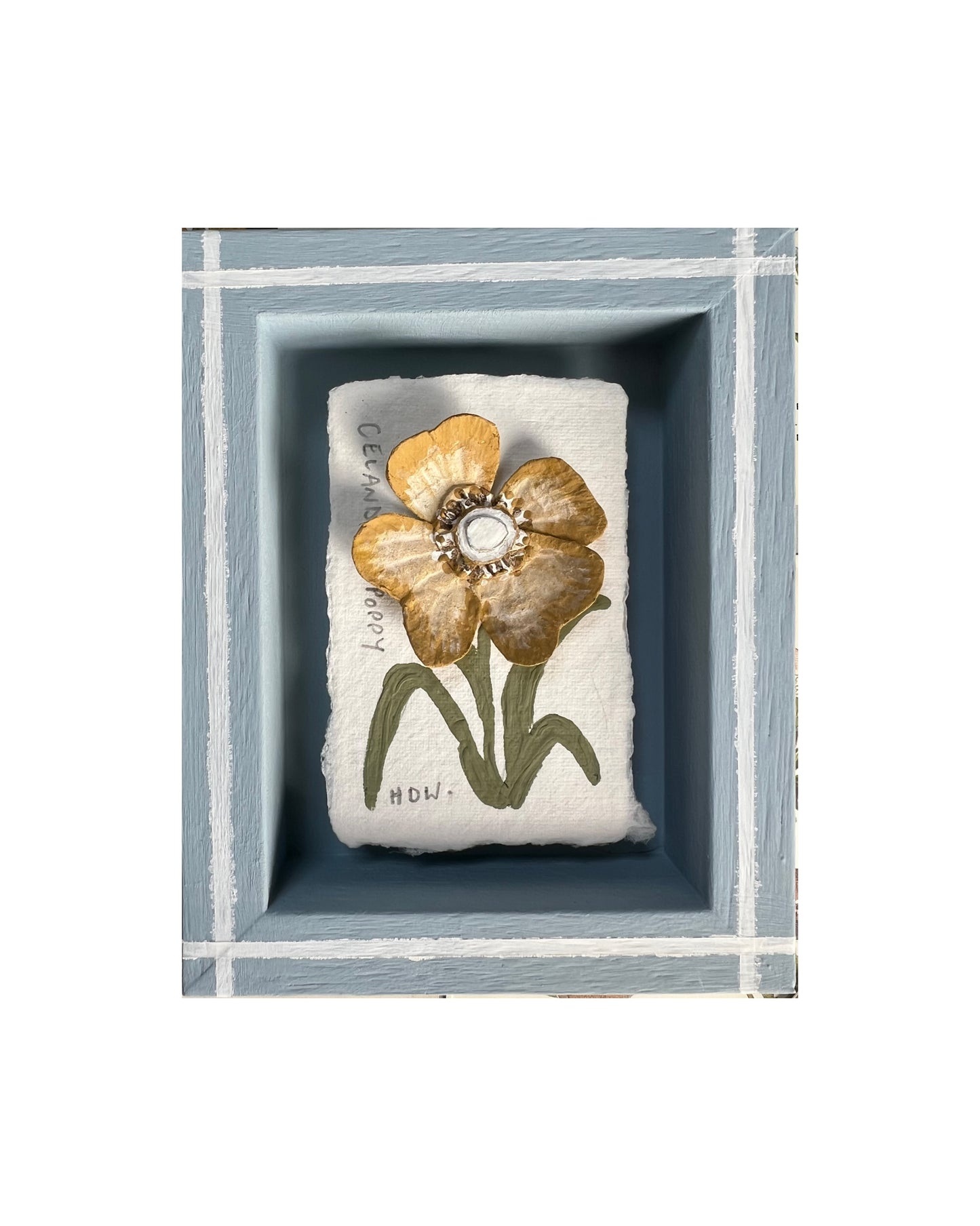 006 - Paper wild flower with painted Frame.