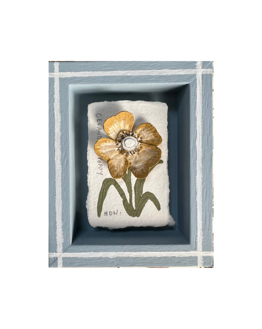 004 - Paper wild flower with painted Frame.
