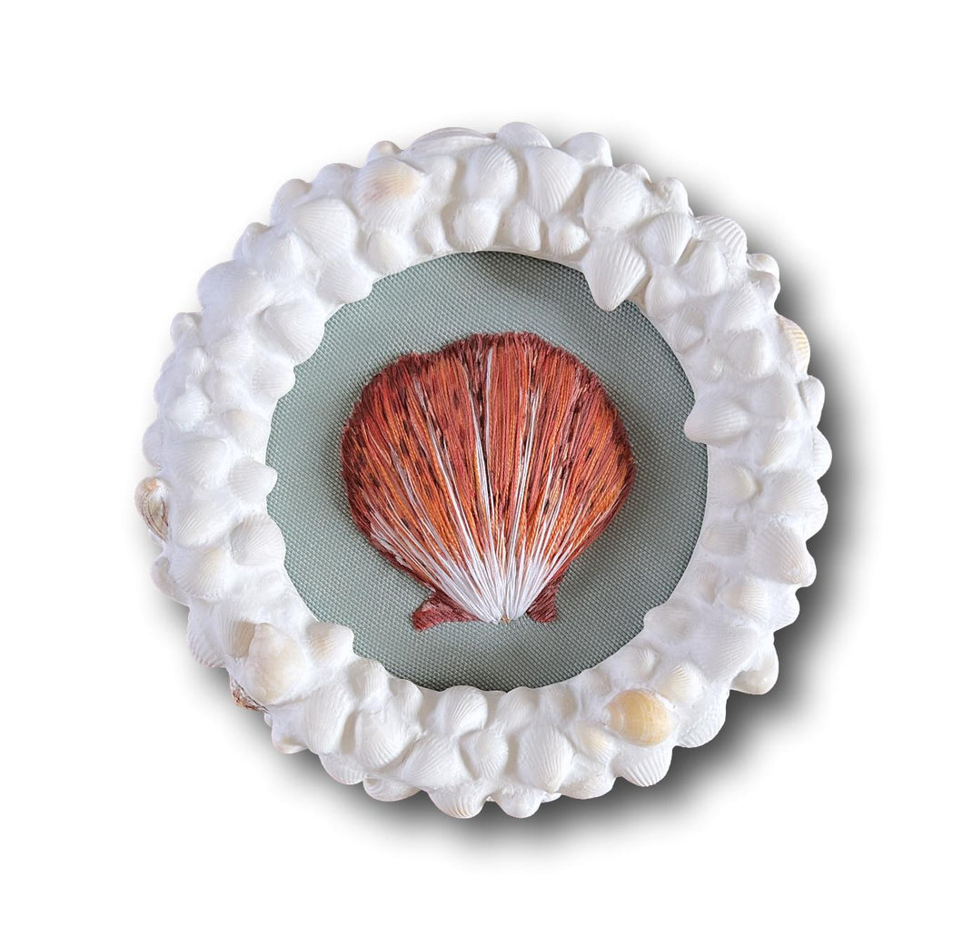 Sea Shell Framed Embroidered Scallop