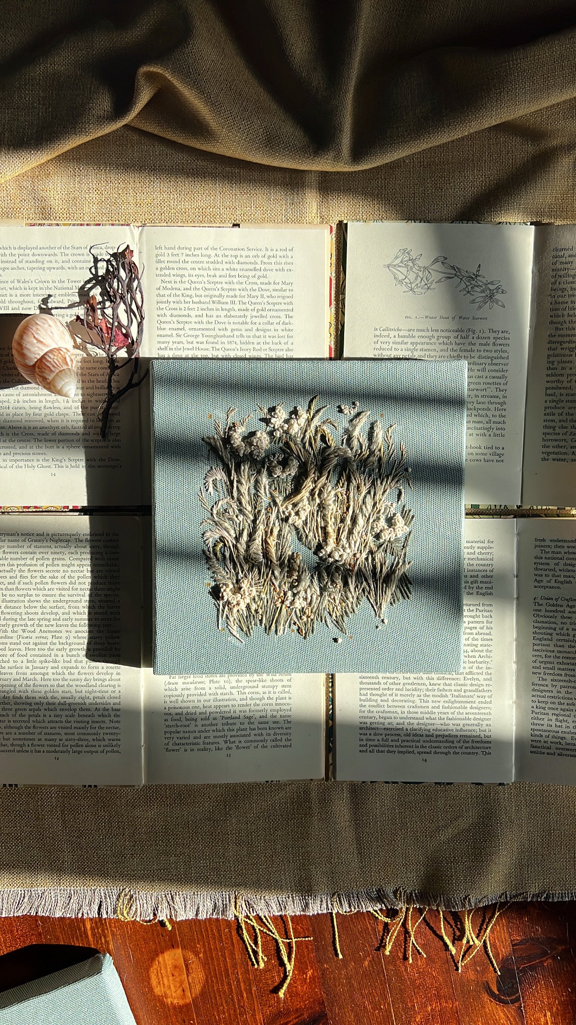 000 Embroidery on Linen - The Summer Garden III