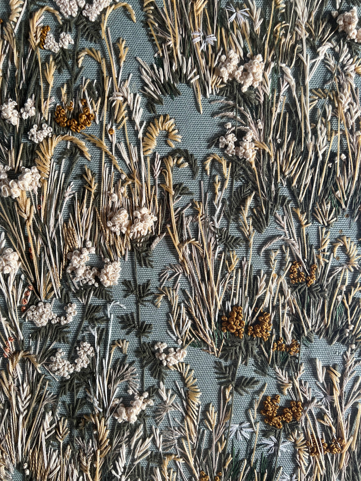 000 Embroidery on Linen. - The Summer Garden I