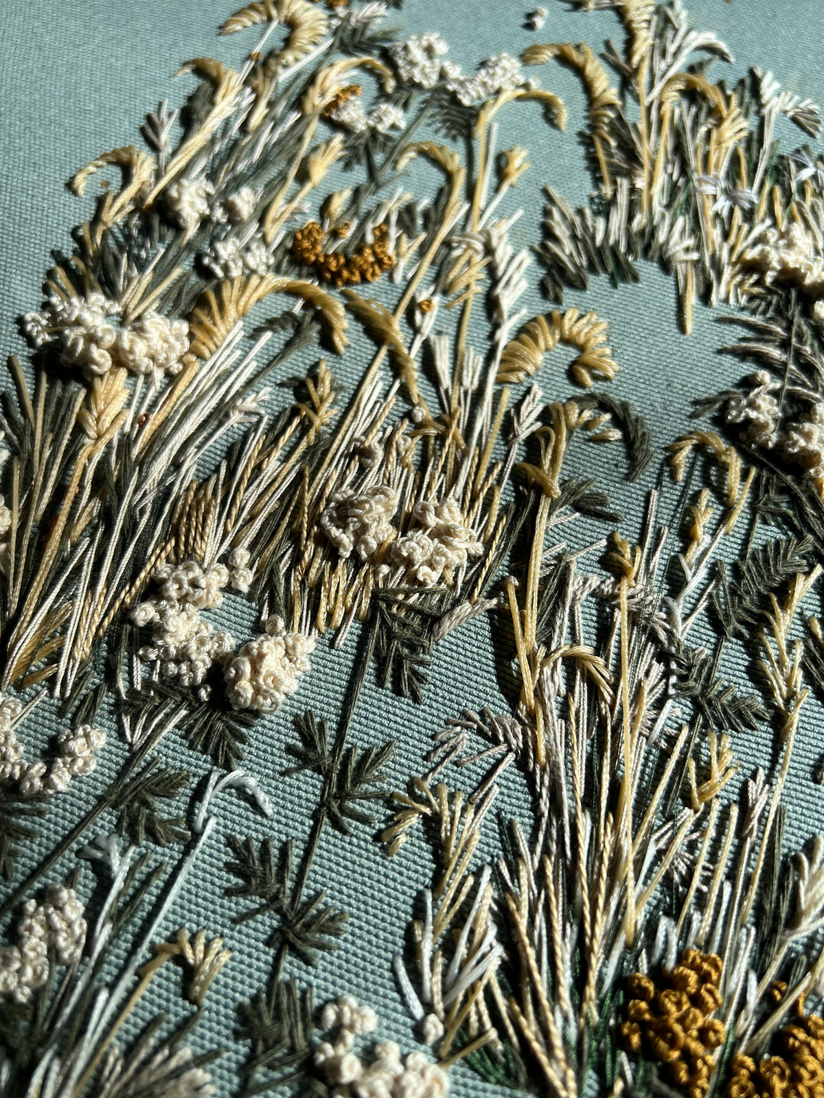 000 Embroidery on Linen. - The Summer Garden I