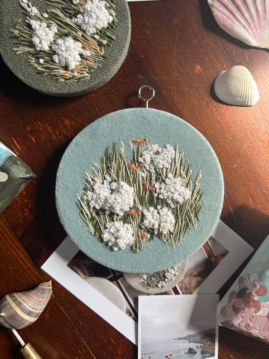 A Floral Embroidery on Velvet