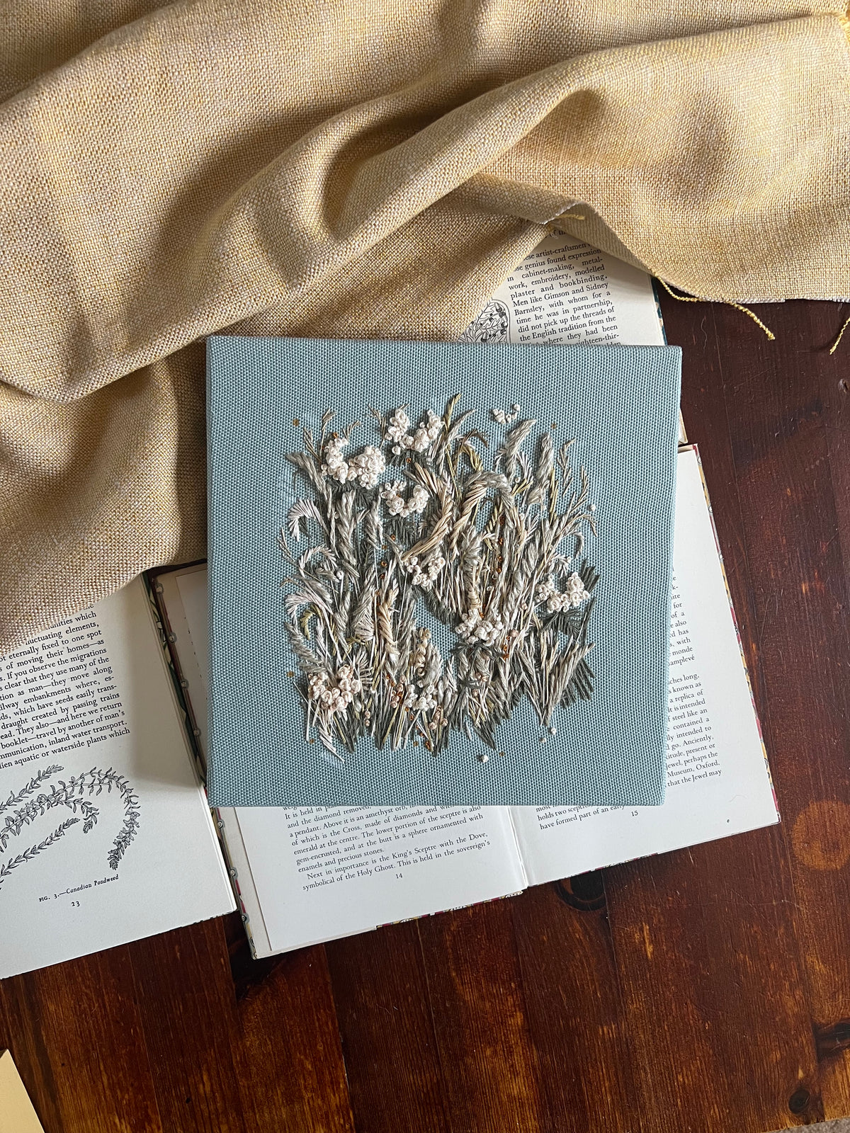 000 Embroidery on Linen - The Summer Garden III