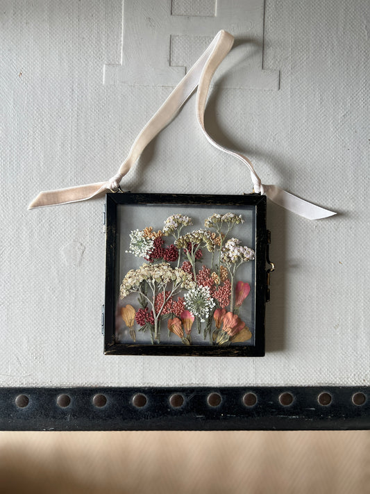 001 The Glass Garden - pressed flower and embroidery on silk
