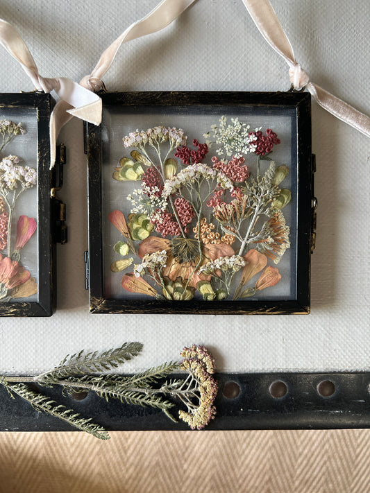 000 The Glass Garden - pressed flower and embroidery on silk